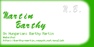 martin barthy business card